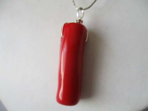 Sterling Silver and Coral Pendant.