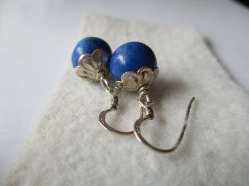 925 Sterling Silver and Lapis Lazuli Earrings