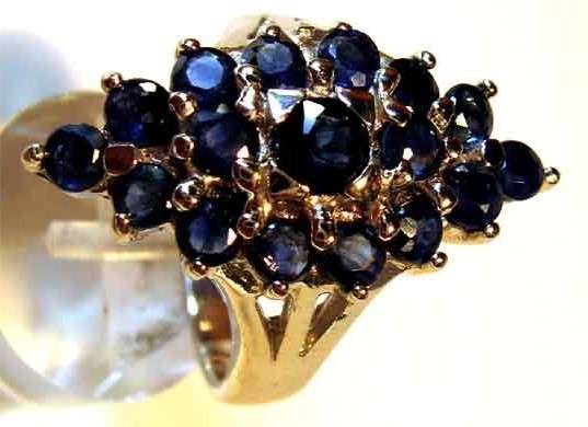 925 Sterling Siver and genuine Blue Sapphires Ring [BIG & BEAUTY]