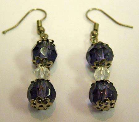 Amethyst & Crystal Quartz Drop Earrings