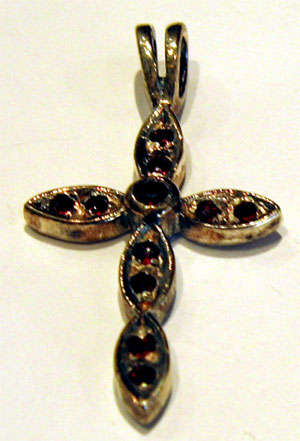 Silver & Garnet Cross