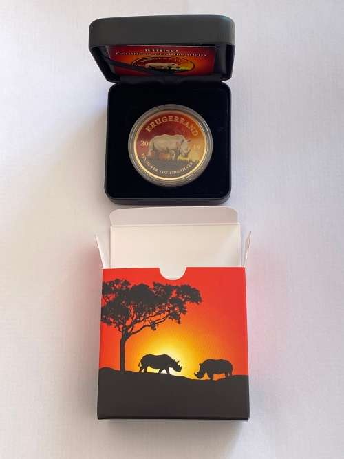 1 OZ Silver .999 Krugerrand (colour addition) Rhino Limited to 100 pieces