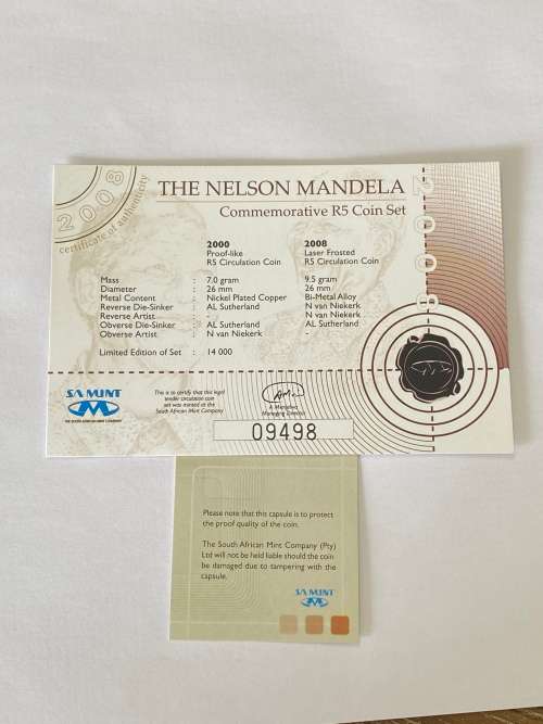 The Nelson Mandela Commemorative R5 coin set