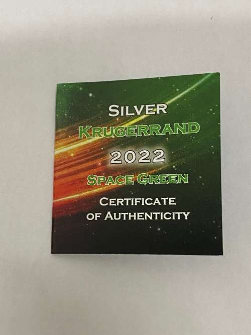 2022 1 OZ .999 silver Krugerrand (Space Green edition ) limited to 500pcs