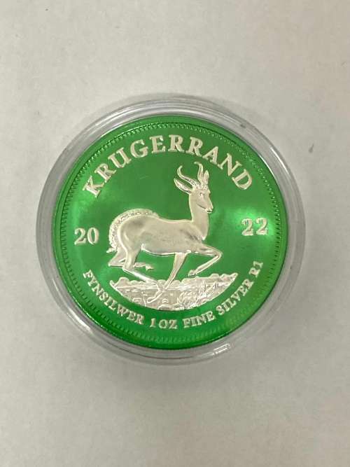 2022 1 OZ .999 silver Krugerrand (Space Green edition ) limited to 500pcs