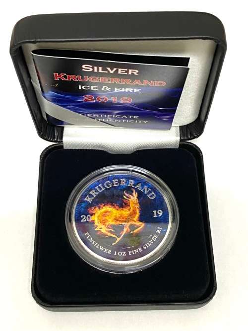 2019 1 Oz .999 Silver Krugerrand (Ice & Fire edition) limited to 500 PCS!