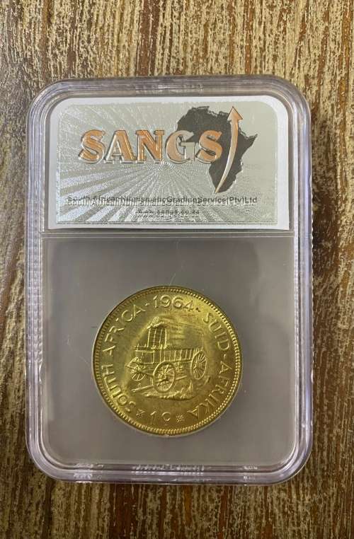 1964 1 Cent SANGS Graded AU 53