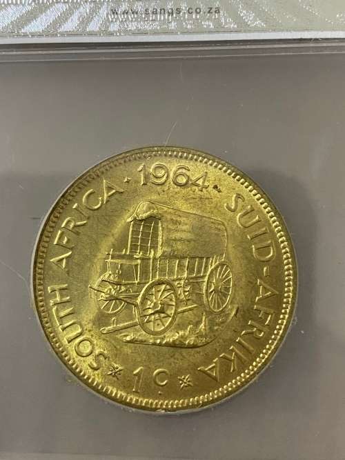 1964 1 Cent SANGS Graded AU 53