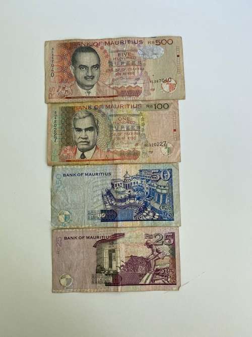 Lot of 4 Mauritius Rupee