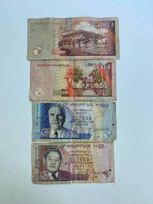 Lot of 4 Mauritius Rupee