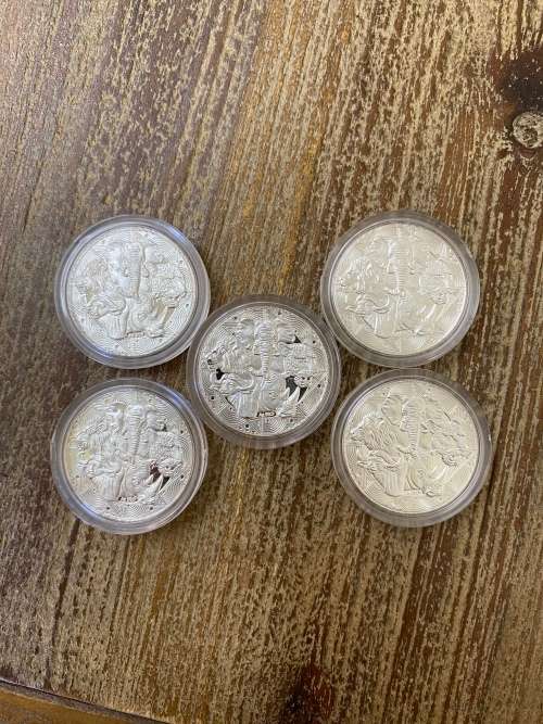 Big 5 series of five silver Proof medallions