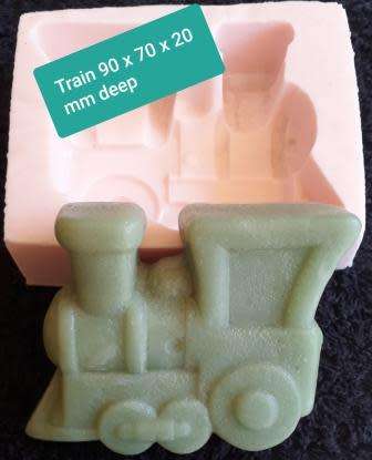 SILICONE MOULD " Secondhand " LIMITED STOCK  Train 90 mm x 70 mm x 20 mm Deep