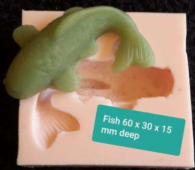 SILICONE MOULD " Secondhand " LIMITED STOCK  - Fish - 60 mm x 30 mm x 15 mm Deep