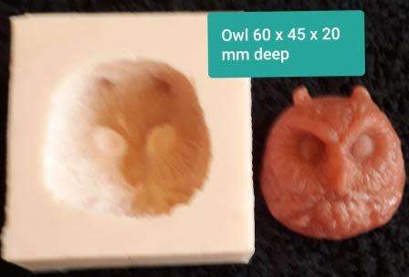 SILICONE MOULD " Secondhand " LIMITED STOCK  - Owl - 60 mm x 45 mm x 20 mm Deep
