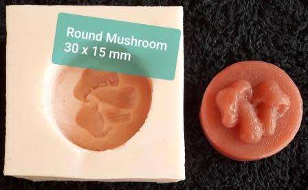 SILICONE MOULD " Secondhand " LIMITED STOCK  - Round with Mushroom - 30 mm x 15 mm Deep