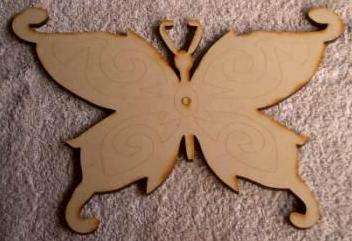 Wood BUTTERFLY (Frilly) with Guidelines 333 x 235 x 6 mm