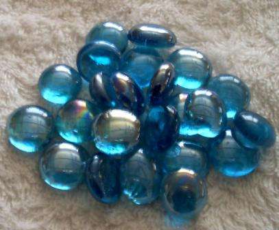 Glass Pebbles ( Light Blue ) Price Per Each