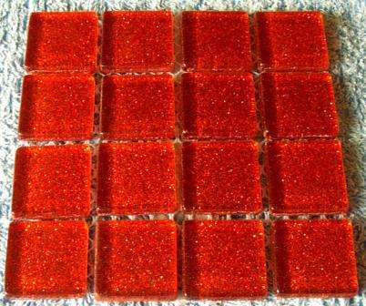 Mosaic Glitter Crystal Glass Tiles - FireCracker 23 x 23 x 4 mm