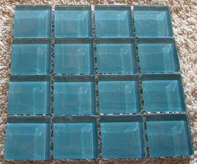 Mosaic Crystal Glass Tiles -  Sea Green  23 x 23 x 4 mm
