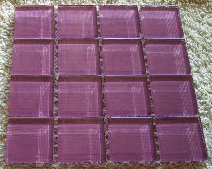 Mosaic Crystal Glass Tiles -  Mauve 25 x 25 mm