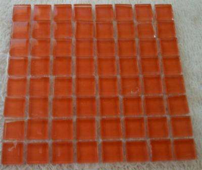 64 - Mosaic Mini Crystal Glass Tiles - Apricot 10 x 10 mm