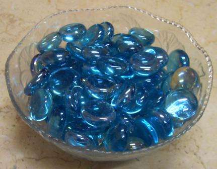 Light Blue Glass Pebbles