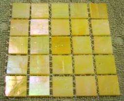 Riverglass Mosaic Tiles - Opal Lemon 15 x 15 x 3mm