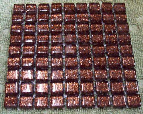 81 - " Glitter " Mosaic Mini Crystal Glass Tiles - Dark Brown 10 x 10 x 4 mm