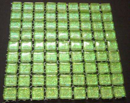 81 - " Glitter " Mosaic Mini Crystal Glass Tiles - Light Green 10 x 10 x 4 mm