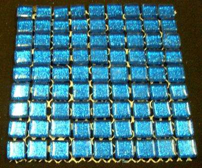 81 - " Glitter " Mosaic Mini Crystal Glass Tiles - Deep Blue 10 x 10 x 4 mm