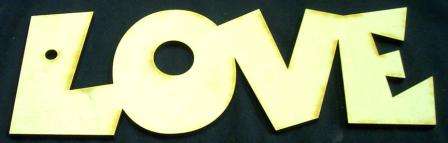 Wooden Blank " LOVE " - 275 x 97 x 6 mm