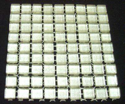 " Glitter " Mosaic Mini Crystal Glass Tiles - Silver 10 or 11 x 4 mm