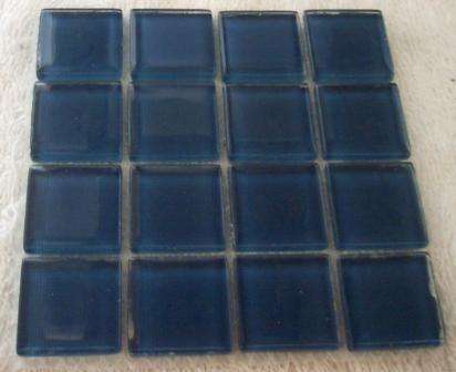 Mosaic Crystal Glass Tiles -  Smoke Blue  23 x 23 x 4 mm