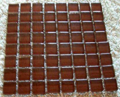 81 - Mosaic Mini Crystal Glass Tiles - Dark Brown 10 x 10 x 4 mm