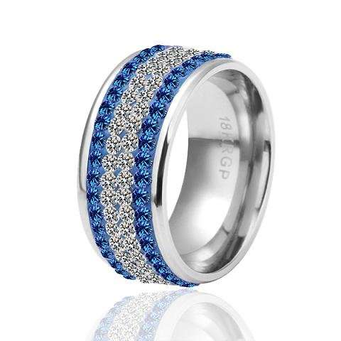 Gorgeous 18K Gold Blue Crystal and Diamond Simulated Ring [R1 SPECIAL - NO RESERVE]