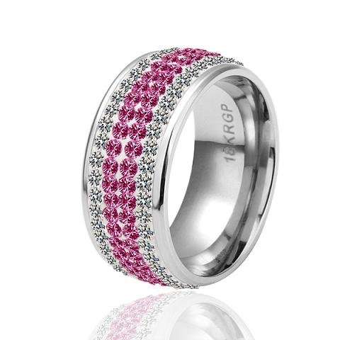 Perfect Pink & Diamond Simulated 18K White Gold Ring [R1 SPECIAL - NO RESERVE]