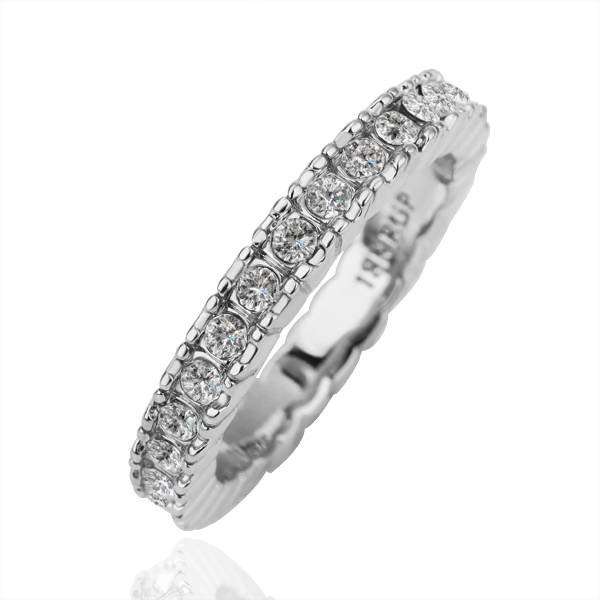 Stunning 18K White Gold Clad Eternity Band Ring *International Postage*