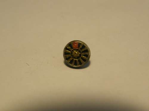 Vintage Round Table Flower Symbol Enamel Badge