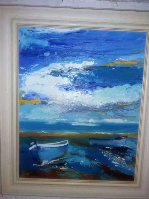 Beached boat - oil - Anita Fuchs