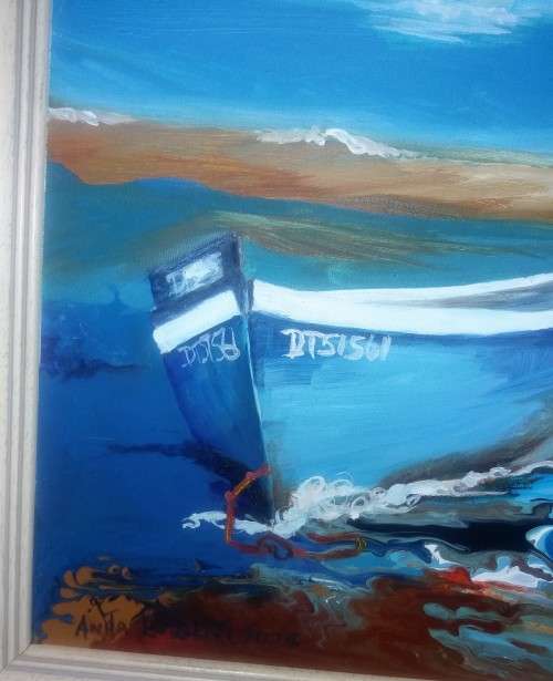 Beached boat - oil - Anita Fuchs