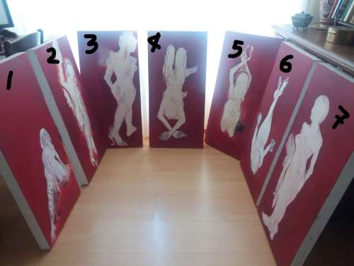 7 x Arabella Caccia paintings