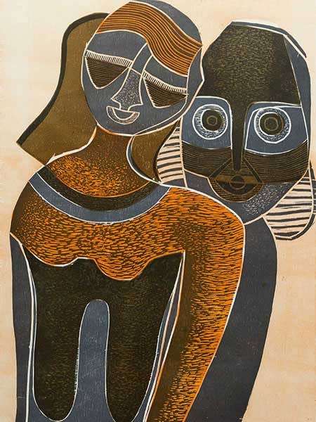 Lucky Sibiya - Woodcut