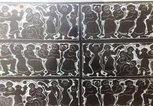 Ezekiel Madiba -  Woodcut on rice paper