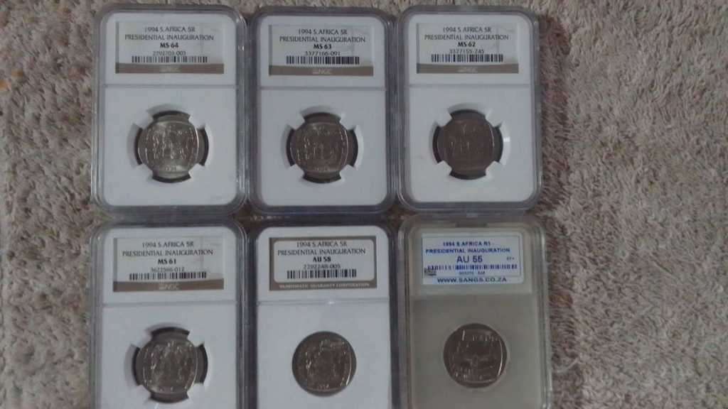 VERY SCARCE  1994 PRESIDENTIAL INUAGURATION R5 COIN SET (6 COINS)