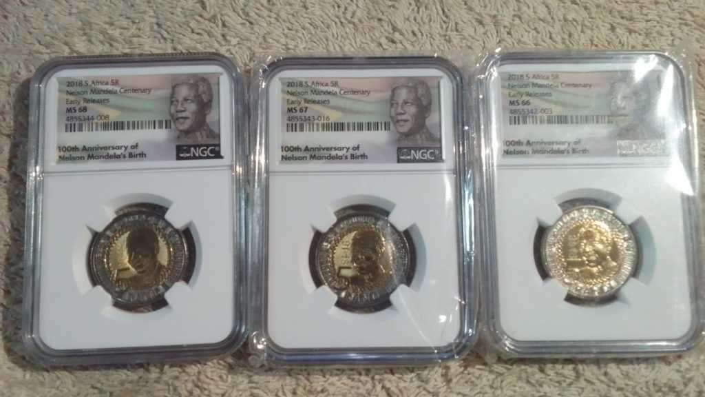 AWESOME GRADINGING ON SET 2018 Mandela centenary R5 coin set (3x coins)