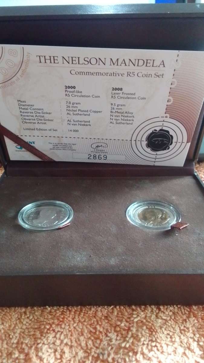 NELSON MANDELA COMMEMORATIVE R5 COIN SET
