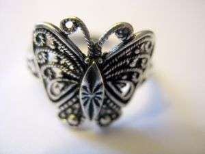 Silver butterfly ring