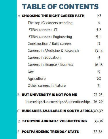 E-BOOK : TRENDING CAREERS 2023 & BEYOND, WHAT BURSARIES ARE AVAILABLE IN SA & INTERNATIONALLY