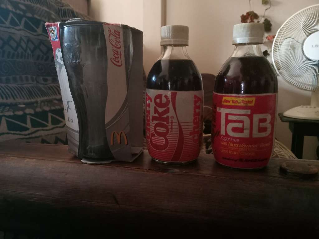 Vintage Coke & Tab bottles