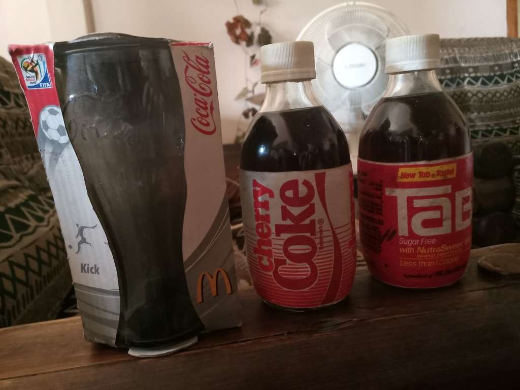 Vintage Coke & Tab bottles